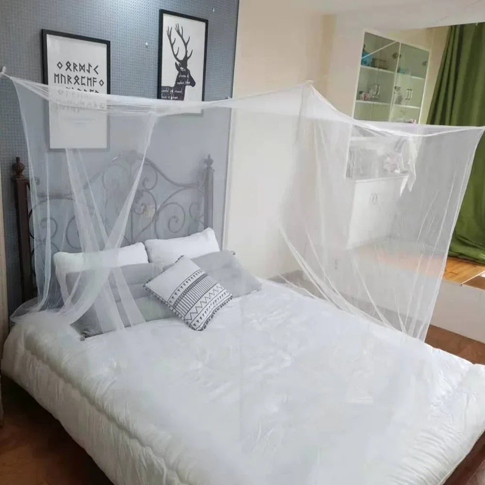 Home Tent White Mesh Portable Square Foldable Mosquito Control Mosquito Net Lightweight Outdoor Camping Tent Sleeping Summer