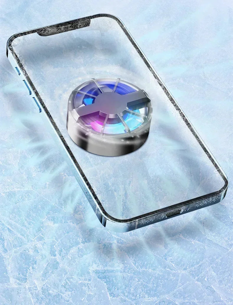 Phone Radiator RGB Light Air-cooled Light Weight Magnetic Low Noise Cooling Fan for Phone Tablet PUGB Genshin Game Fast Cooling