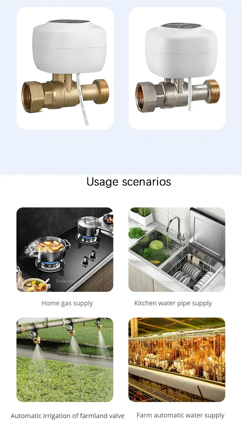 Smart Home Smart Valve DN15 DN20 DN25 Water Gas Shutoff WIFI APP Control Wireless Automated Ball Valve Work With eWeLink
