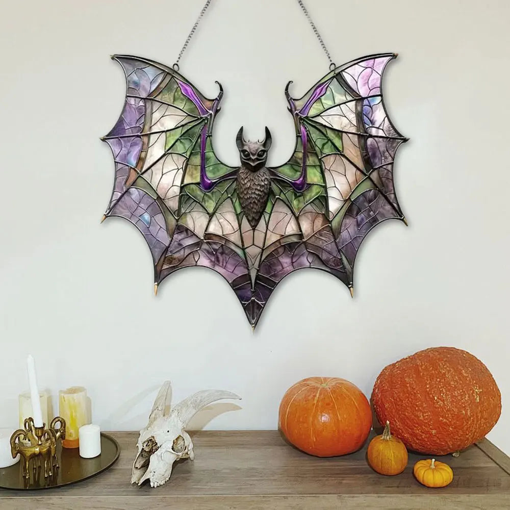 Halloween Bat Acrylic Window Hanging Gothic Bat Hanging Ornament Bat Hanger Pendant Home Car Ornament Versatile Halloween Decor