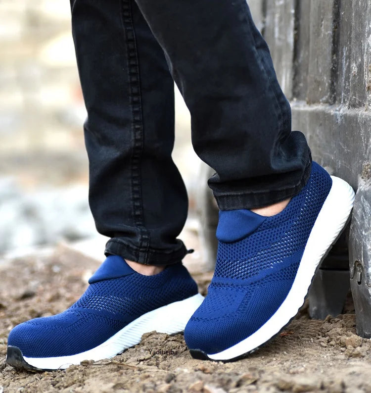 Summer Breathable Work Safety Shoes Men Women Work Sneakers Light Steel Toe Indestructible Shoes Anti-Smashing Safety Work Boots