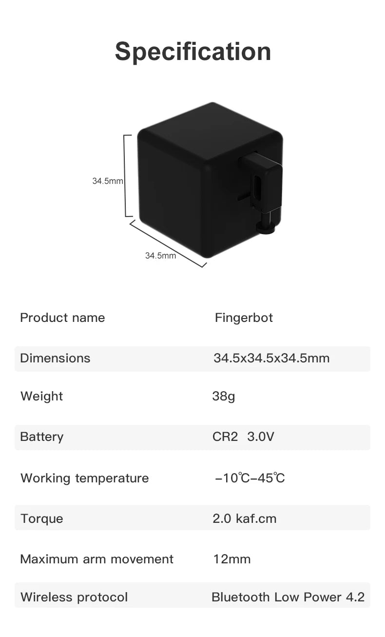 RSH Tuya Smart Fingerbot Switch Timer Control Bluetooth-compatible Smart Switch Fingert Robot Timer Voice Alexa Google Assistant