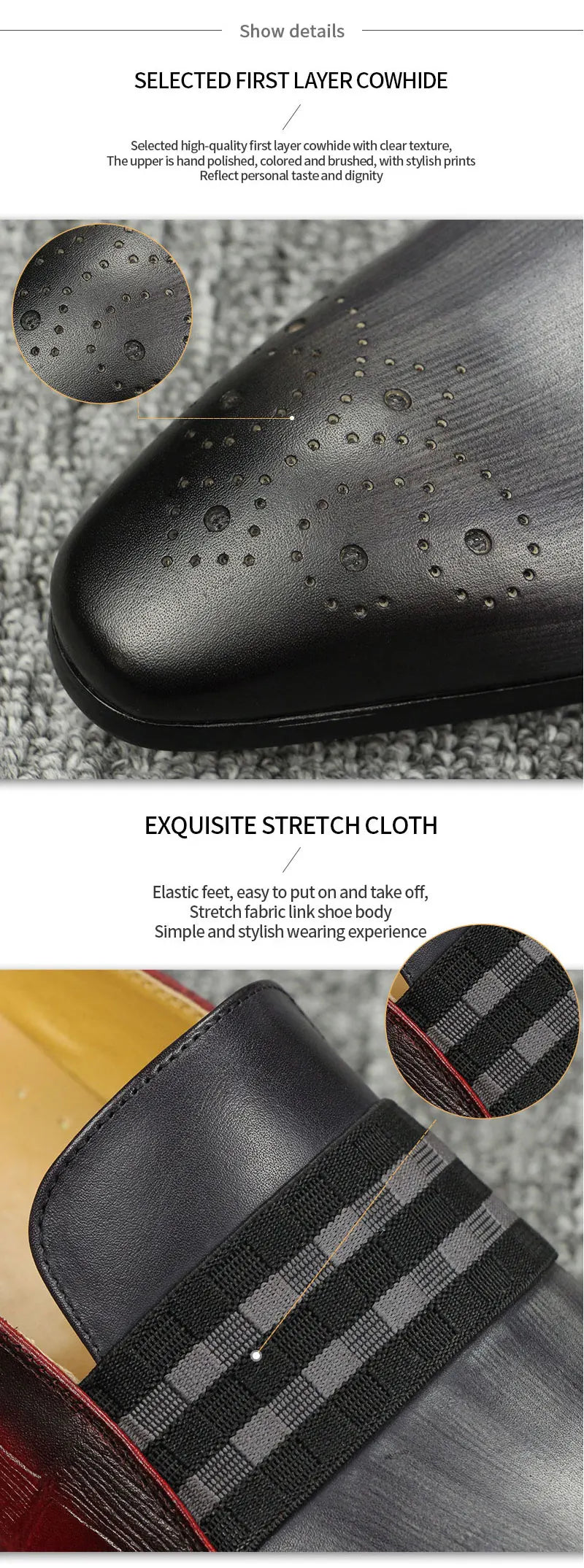 Sandals Men Shoes High Quality Genuine Leather Comfortable Loafer Dress Shoe Classic Double Color Matches Business Suit of Males