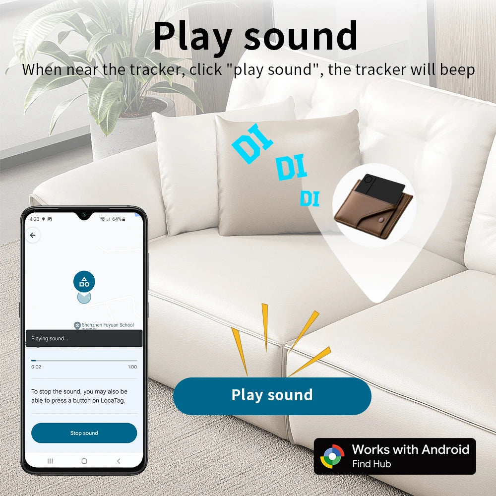 RSH Wireless Charging GPS Tracking Card Locator Google Certified Android Tracker for Xiaomi Huawei QR Code Anti Loss Smart Tag
