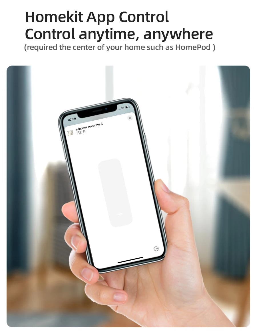 Zemismart WiFi Homekit Smart Electric Curtain Motor with Custom Track Works with Tuya Alexa Google Home Wall Mount Ceiling Mount