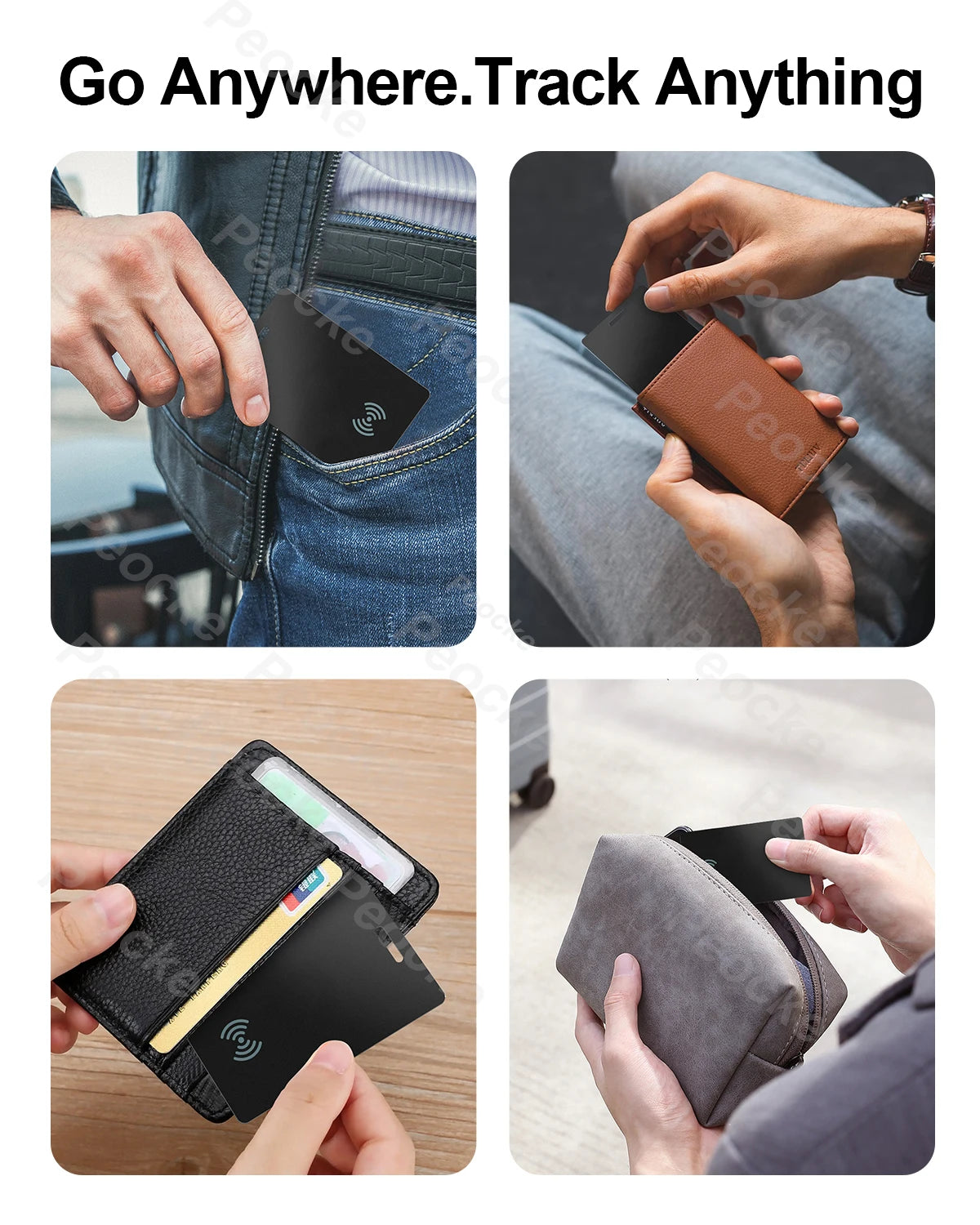 Smart Wallet Tracker Card Bluetooth Tracker for Apple Find My Device App Key Luggage Finder Pet Locator Tag Wireless Charge IP67