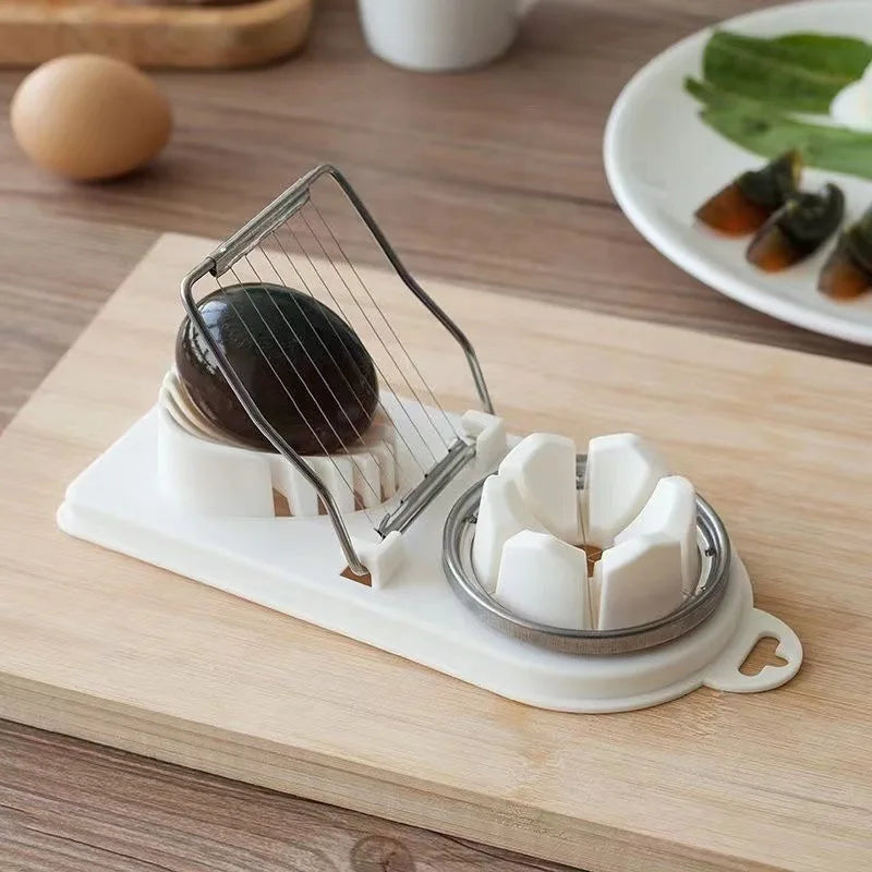 Multifunctional Egg Slicers Stainless Steel Slicer Fancy Splitter Egg Cutting Tool Home Two In One Egg Cutter Kitchen Gadgets