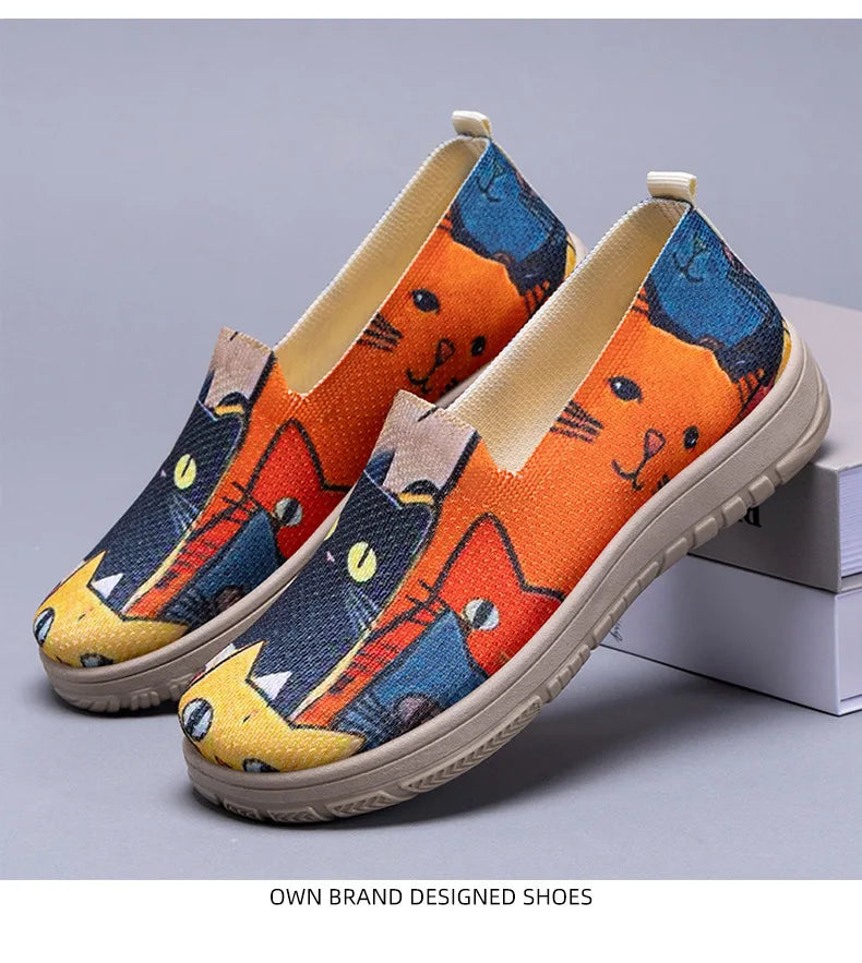 Women's Spring Casual Shoes Large Size Color Matching Cloth Shoes One Pedal