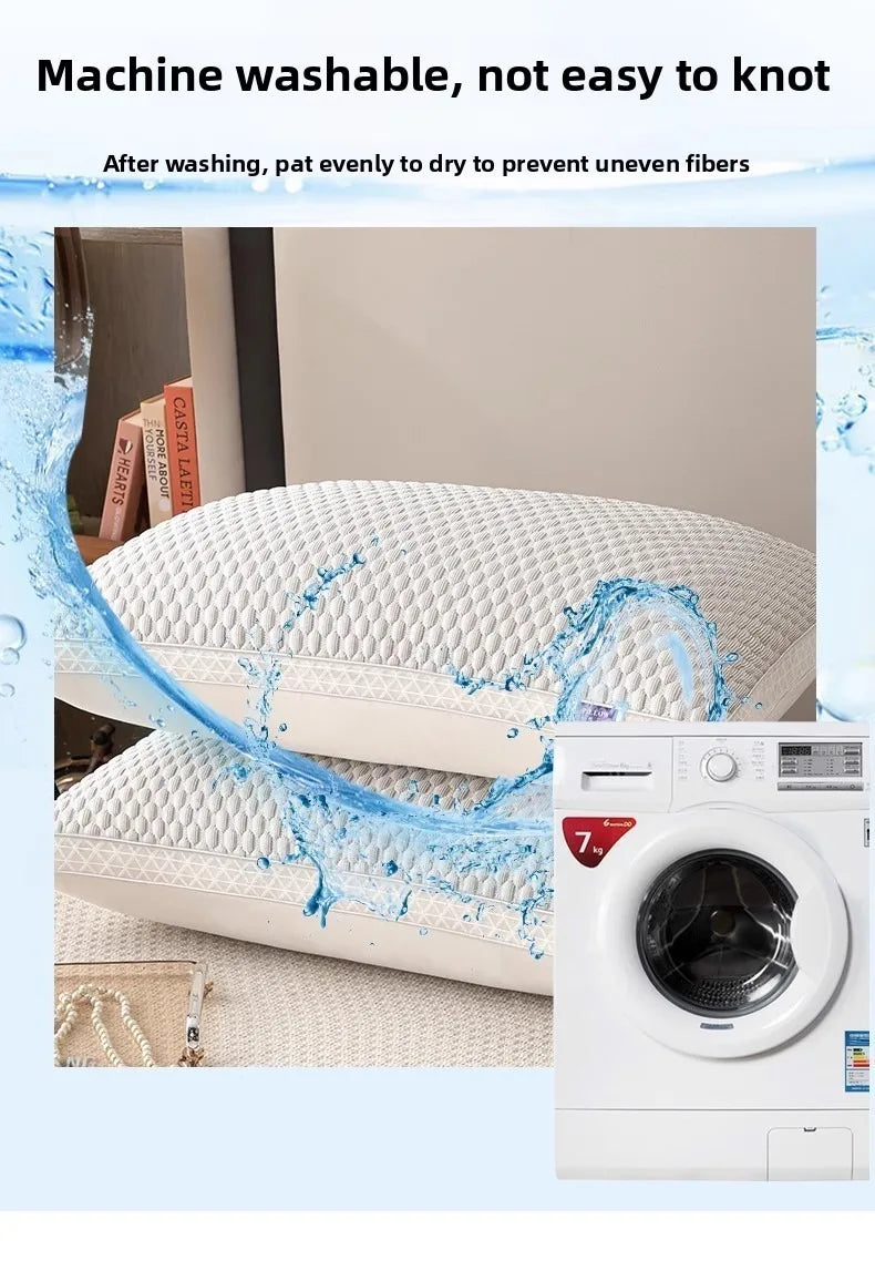1PC Summer Cooling Ice Silk Pillow Breathable Mesh Edges 3D Ergonomic Cervical Support Pillow Core for Home Hotel 2025 New