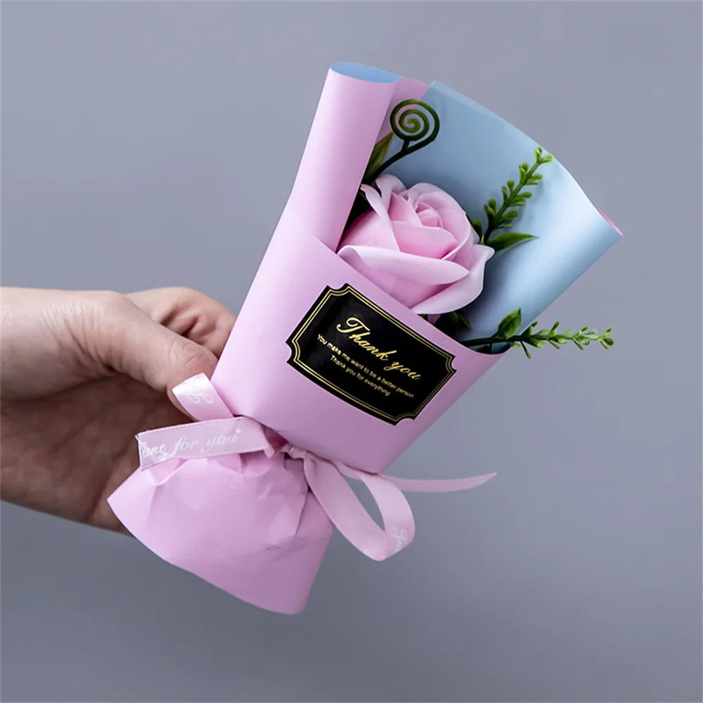 Mini Rose Soap Flower Bouquet Artificial Flowers Home Wedding Decorations Valentine'S Day New Year Birthday Gift Thanksgiving