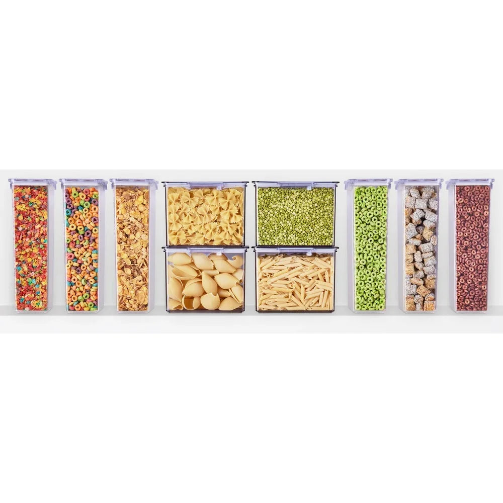 XL Airtight Clear Plastic Food Storage Container Durable BPA-free Canister Stackable Kitchen Organization Ideal Grains Baking