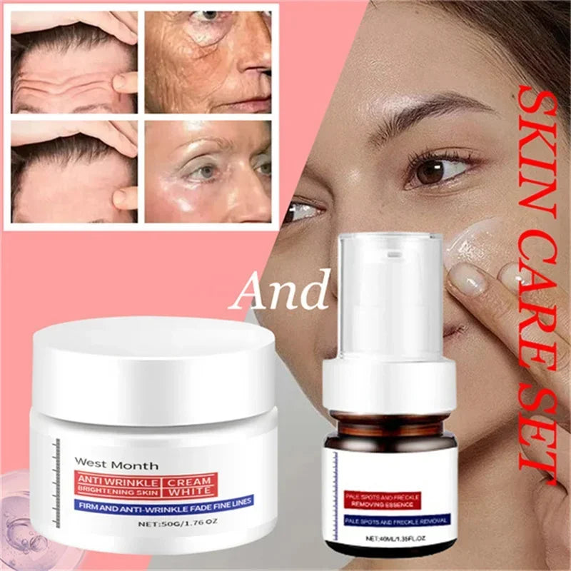 Collagen Face Serum Cream Set Anti-Aging Firming Lifting Fine Line Deep Anti Sagging Wrinkle Brighten Beauty Skin Care Products