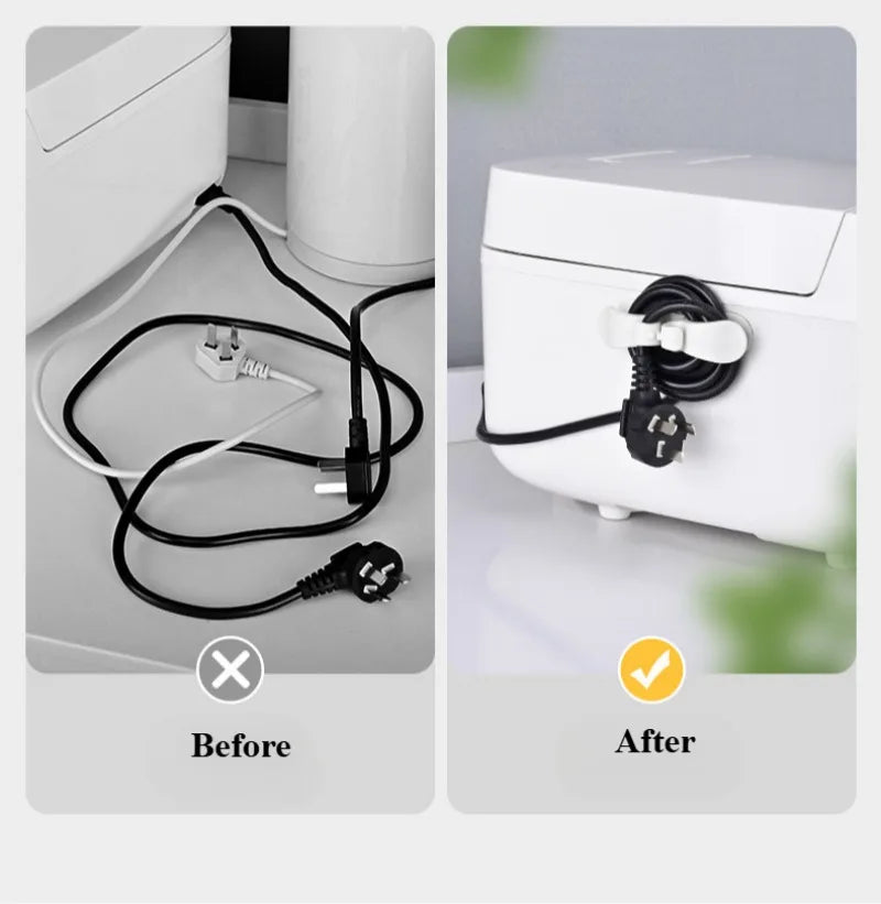 2/4/8PCS Cord Winder Organizer for Kitchen Appliance Cord Wrapper Home Cable Management Clip Holder for Air Fryer Coffee Machine