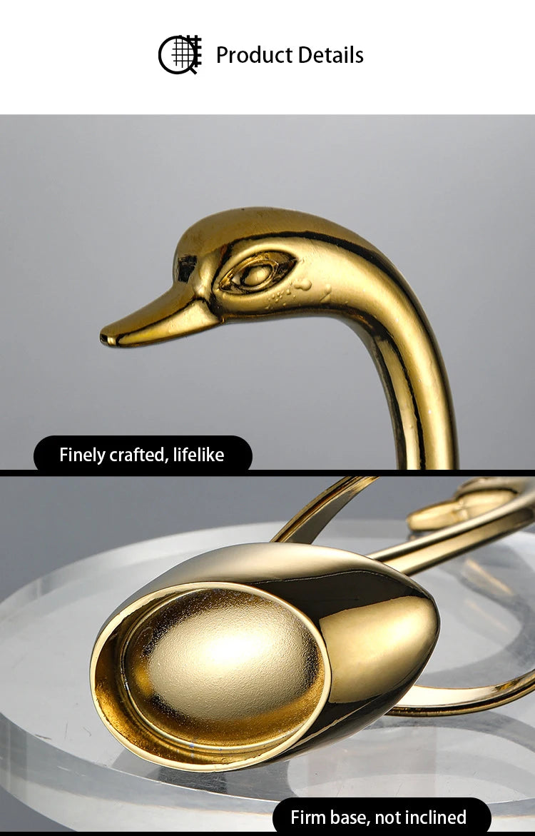 European Swan Tableware Holder Stainless Steel Spoon and Fork Base Elegant Utensil Stand Home Decor and Kitchen Organization