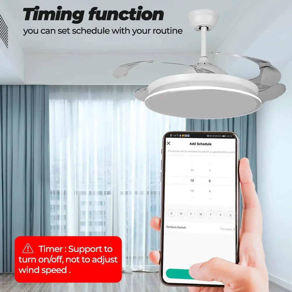 Tuya Wifi Smart Ceiling Fan Speed Switch EU 220V Mini Wall On Off Module Remote Electric Control For Alexa Google Home