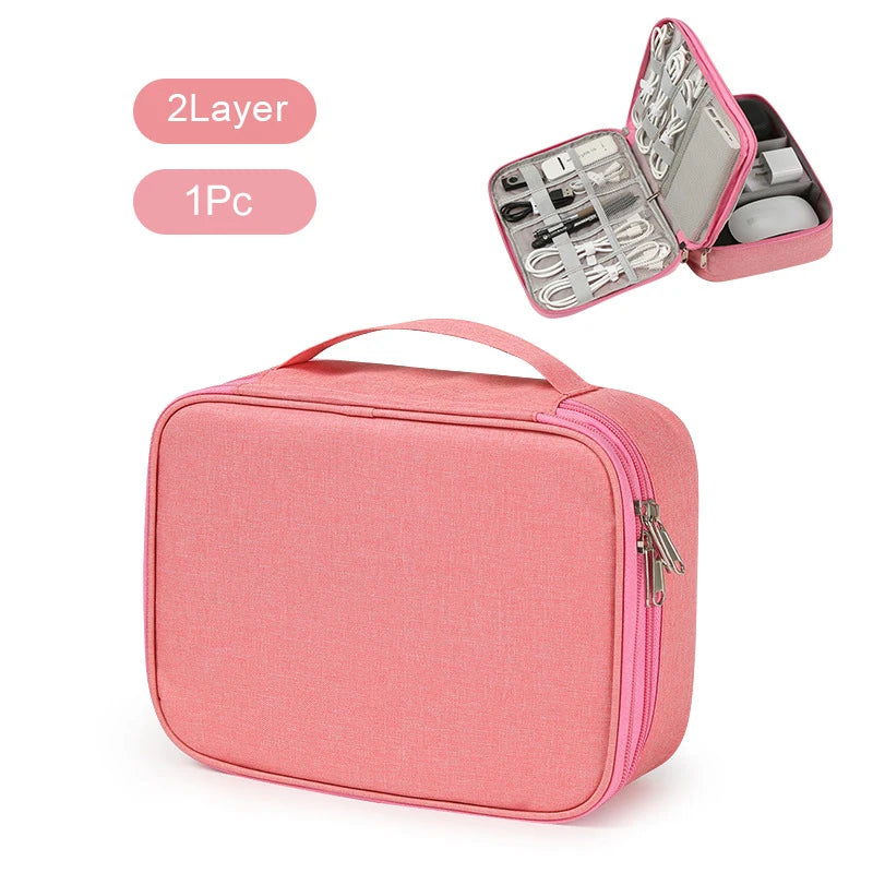 Travel Cable Bag Waterproof Digital USB Charger Storage Bag Portable Office Charging Line Wire Organizer Travel Cable Organizer