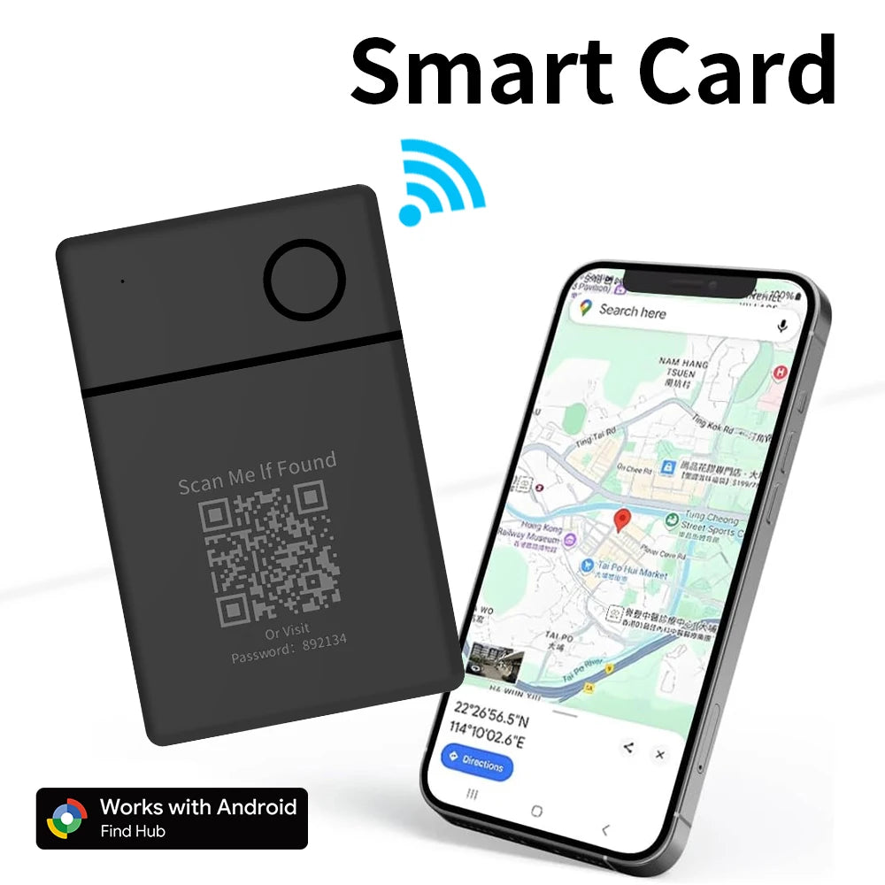 RSH Wireless Charging GPS Tracking Card Locator Google Certified Android Tracker for Xiaomi Huawei QR Code Anti Loss Smart Tag