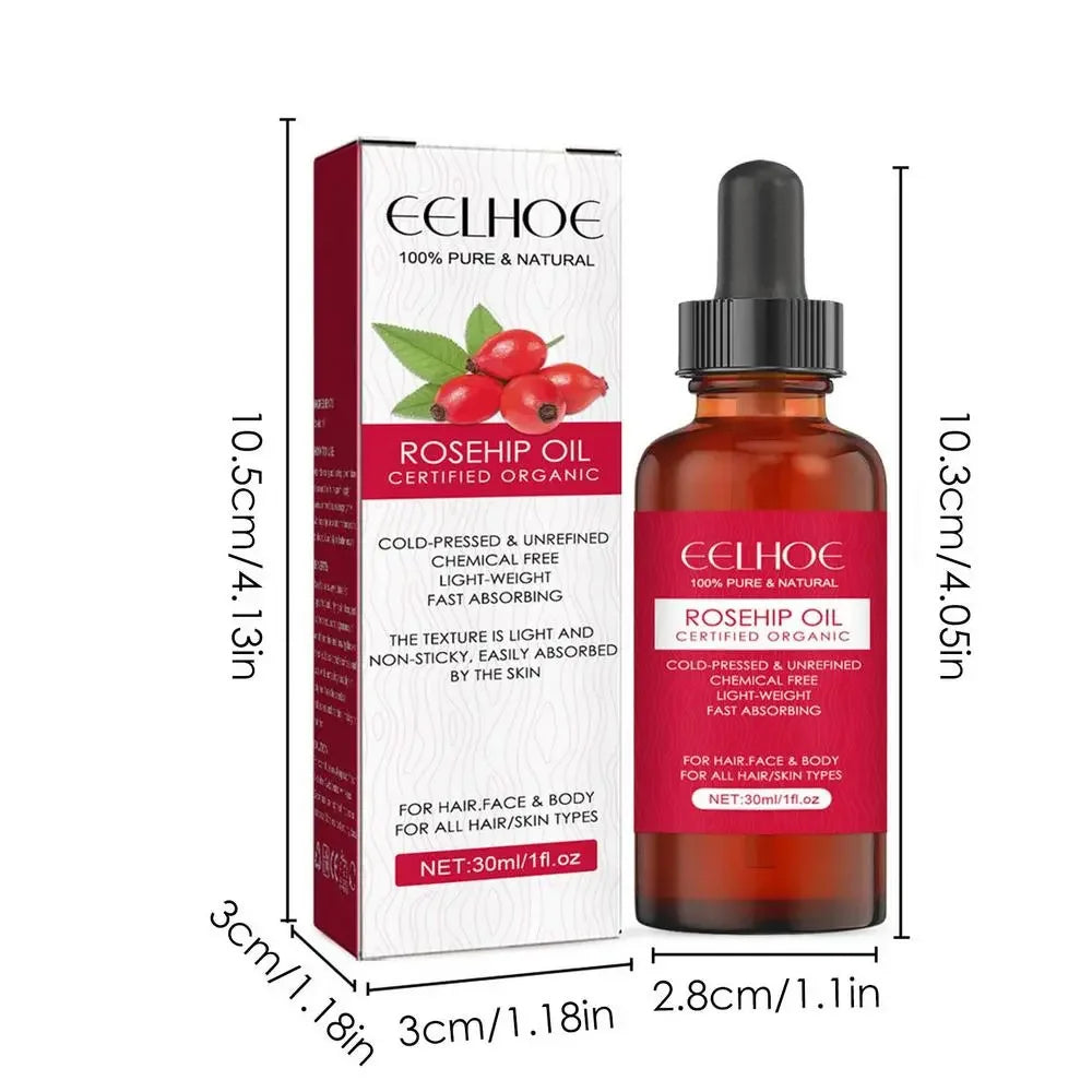 30ml Organic Rosehip Seed Oil For Face Pure Cold Pressed Facial Oil Natural Moisturizing Skin Care Serum For Scars Stretch Marks