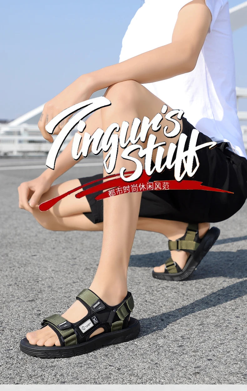 A Pair of Men's New Summer Casual Shoes, Fashionable Sports Trendy Wear-Resistant Sandals, Cool Beach Shoes