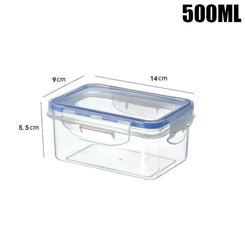 Kitchen Refrigerator Rectangular Sealed Refrigerator Storage Box with Lid Plastic Crisper Microwave-heated Lunch Box Storage Box