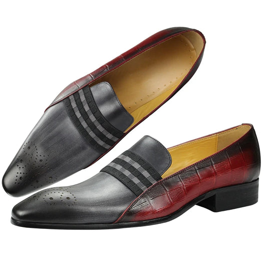 Sandals Men Shoes High Quality Genuine Leather Comfortable Loafer Dress Shoe Classic Double Color Matches Business Suit of Males