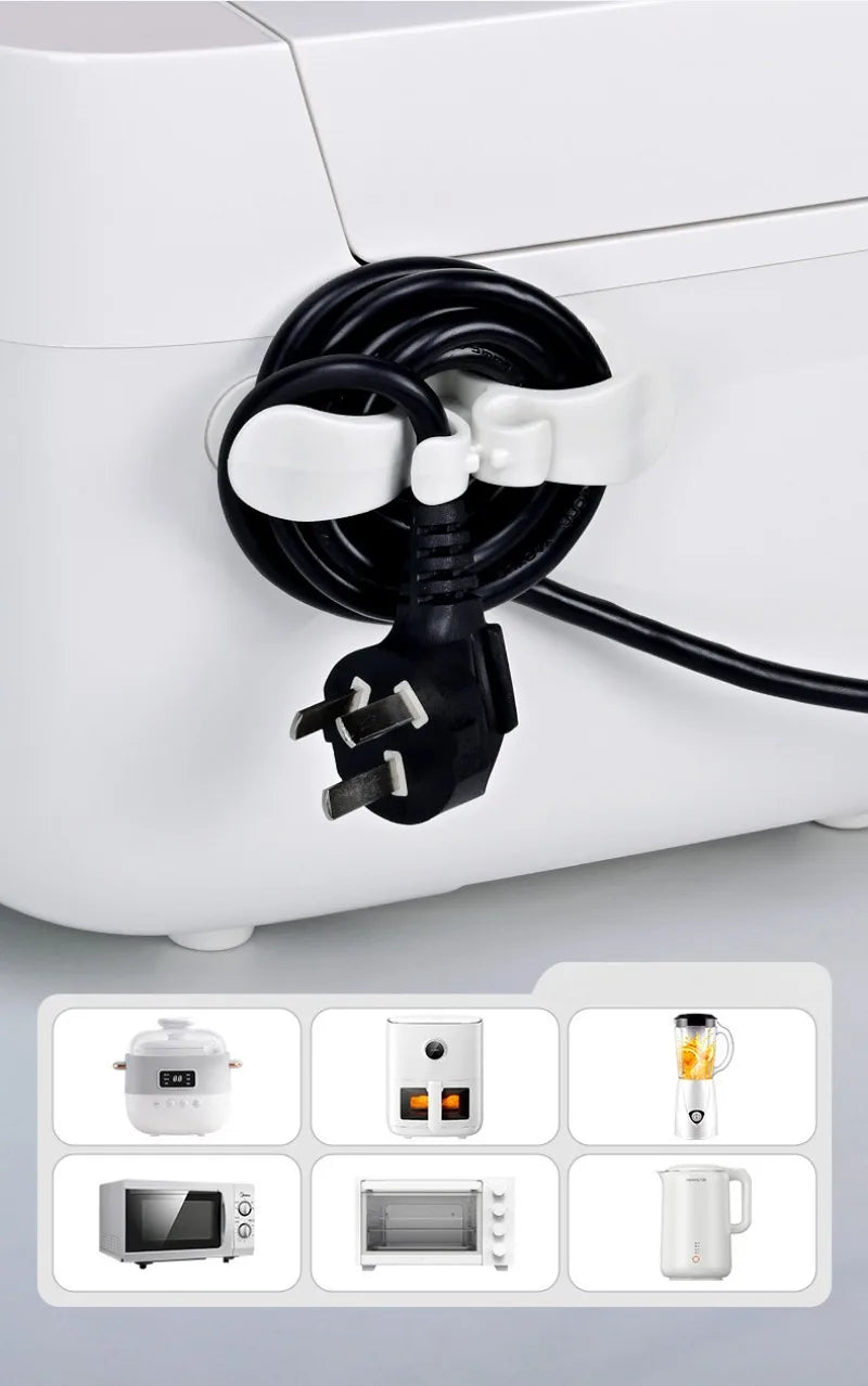 2/4/8PCS Cord Winder Organizer for Kitchen Appliance Cord Wrapper Home Cable Management Clip Holder for Air Fryer Coffee Machine