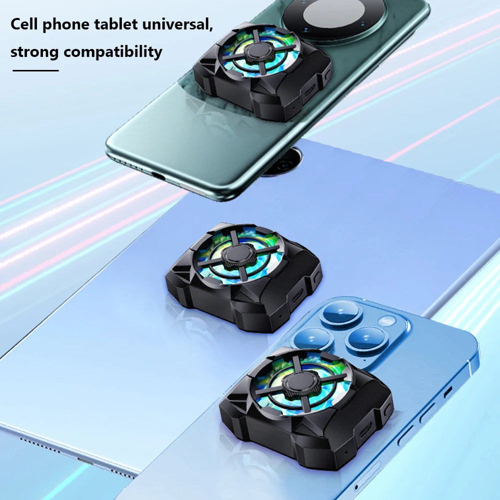 Portable Phone Cooler Rechargeable 3 Speeds Adjustable Mobile Phone Radiator Wireless Magnetic for Playing Games Watching Videos