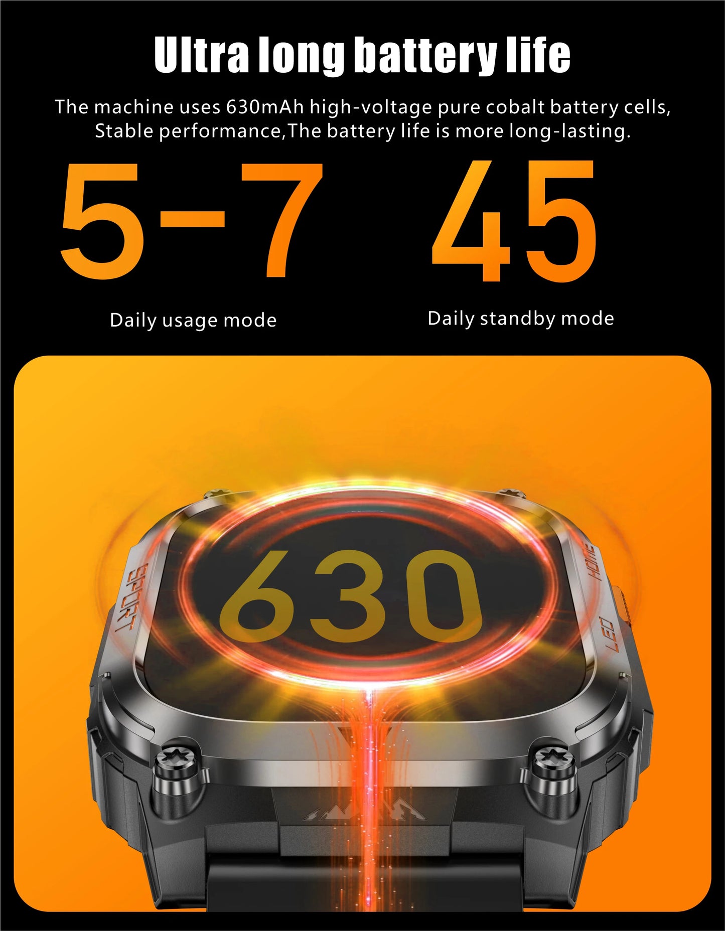 LIGE New GPS Tracking Smart Watch  LED Flashlight 1.96inch HD Screen Compass BT Call Waterproof Sport Smartwatch For Android iOS