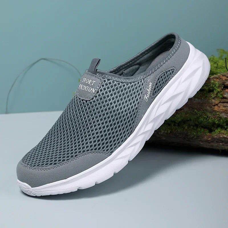MAEDEF Half Slippers Outdoor High Quality Anti-slip Men Leisure Shoes Mesh Breathable Soft Comfortable Flat-bottomed Slippers