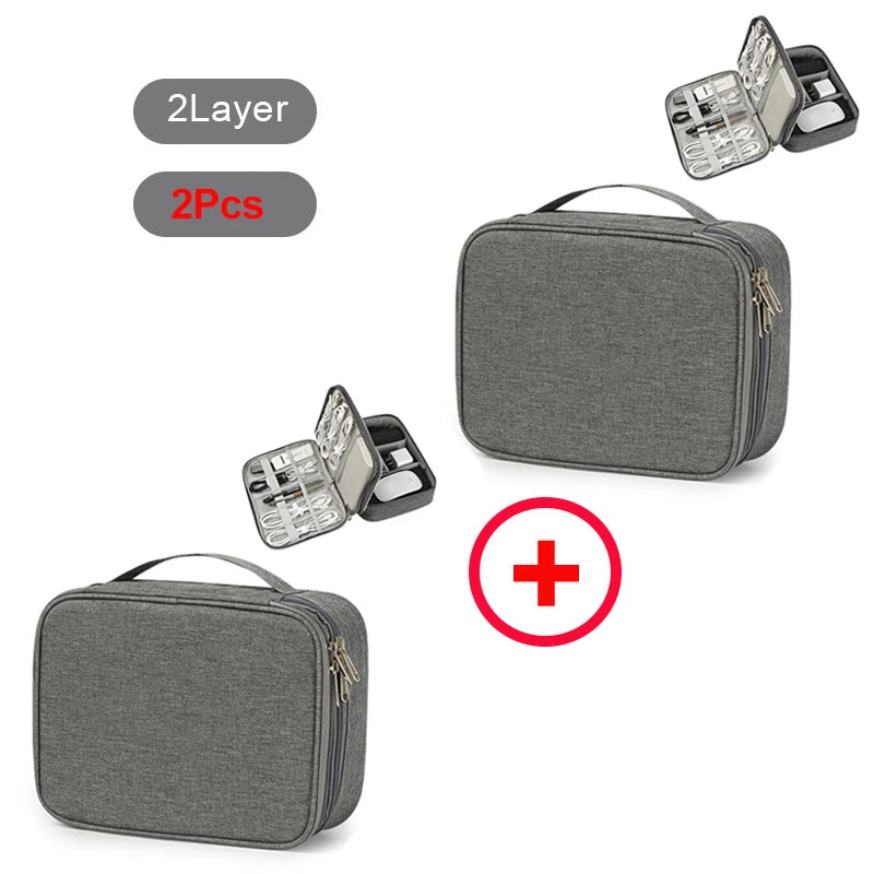 Travel Cable Bag Waterproof Digital USB Charger Storage Bag Portable Office Charging Line Wire Organizer Travel Cable Organizer