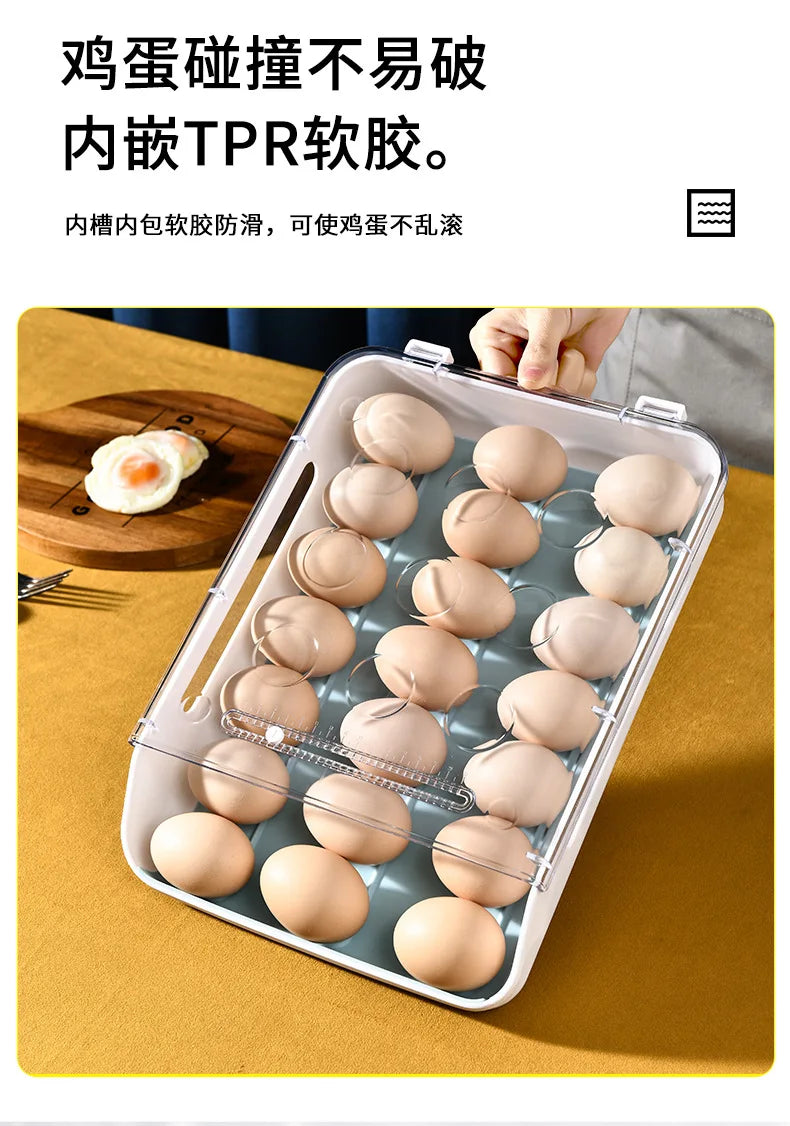 Refrigerator Egg Storage Box Kitchen Refrigerator Home Preservation Storage Box Plastic Stackable Egg Carton Multi-layer Tray