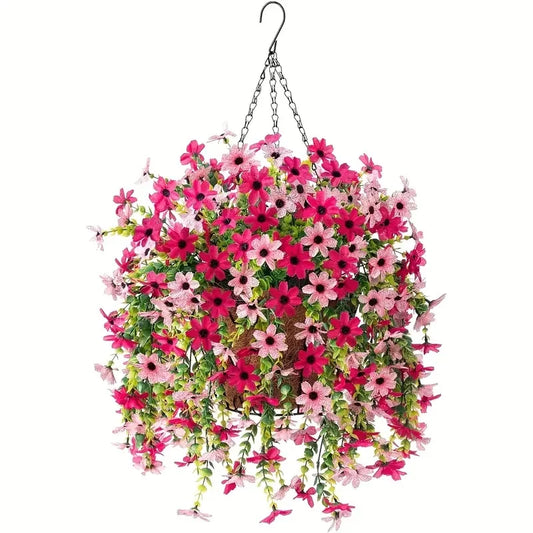 1pc Artificial Hanging Sunflower Weather Resistant  Decor for Home Garden Wedding Garden Decoration Decorative Flower Bunch