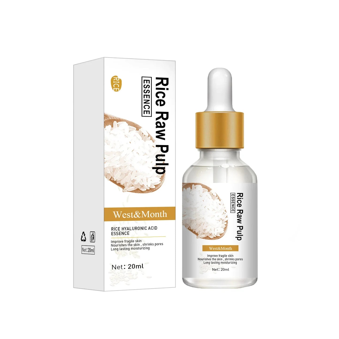 White Rice Whitening Serum Wrinkle Remover Fade Fine Lines Remove Dark Spots Melanin Anti-aging Brighten Smooth Face Skin Care