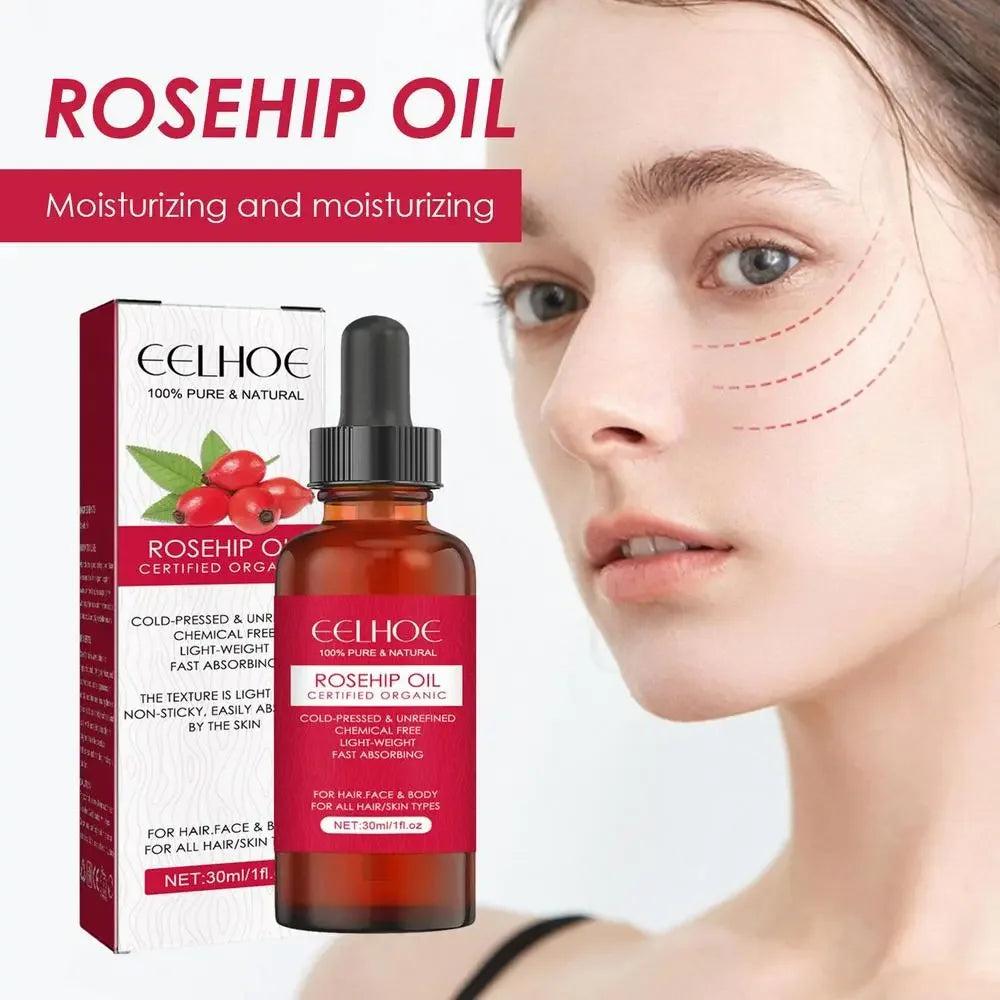 30ml Organic Rosehip Seed Oil For Face Pure Cold Pressed Facial Oil Natural Moisturizing Skin Care Serum For Scars Stretch Marks