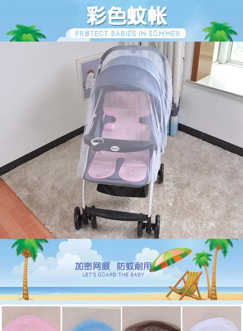 Summer Mosquito Net for Baby Stroller Pram Insect Net Infants Pushchair Cart Safe Protection Mesh Pram Stroller Accessories