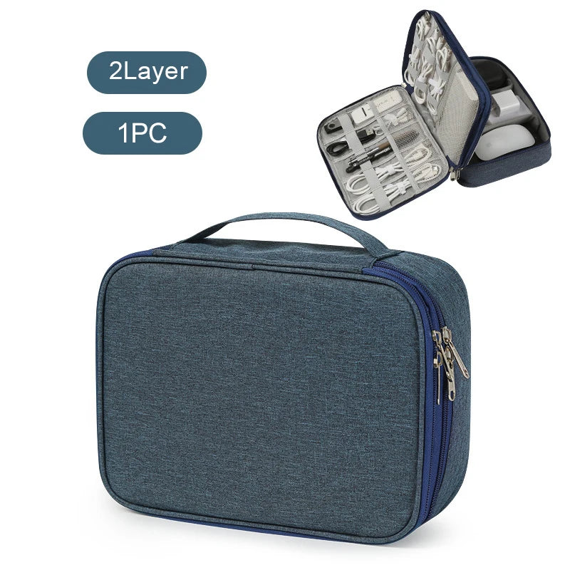 Travel Cable Bag Waterproof Digital USB Charger Storage Bag Portable Office Charging Line Wire Organizer Travel Cable Organizer