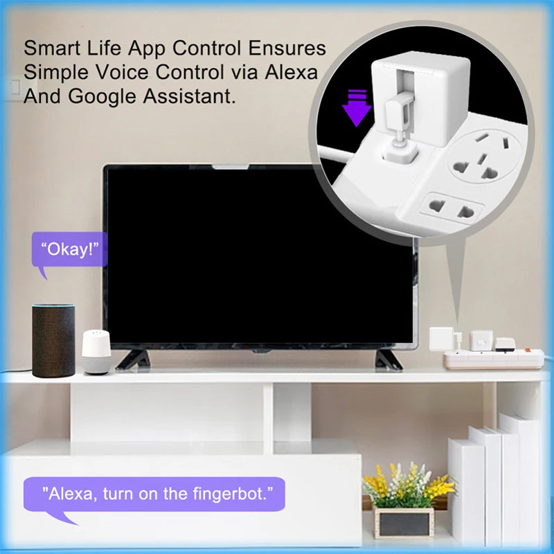 RSH Tuya Smart Fingerbot Switch Timer Control Bluetooth-compatible Smart Switch Fingert Robot Timer Voice Alexa Google Assistant