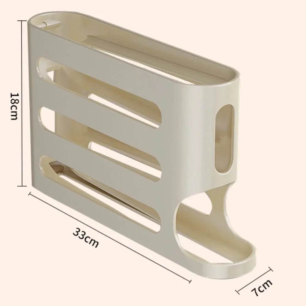 Egg dispenser 4-layer automatic rolling egg rack refrigerator egg storage box container Kitchen refrigerator storage device