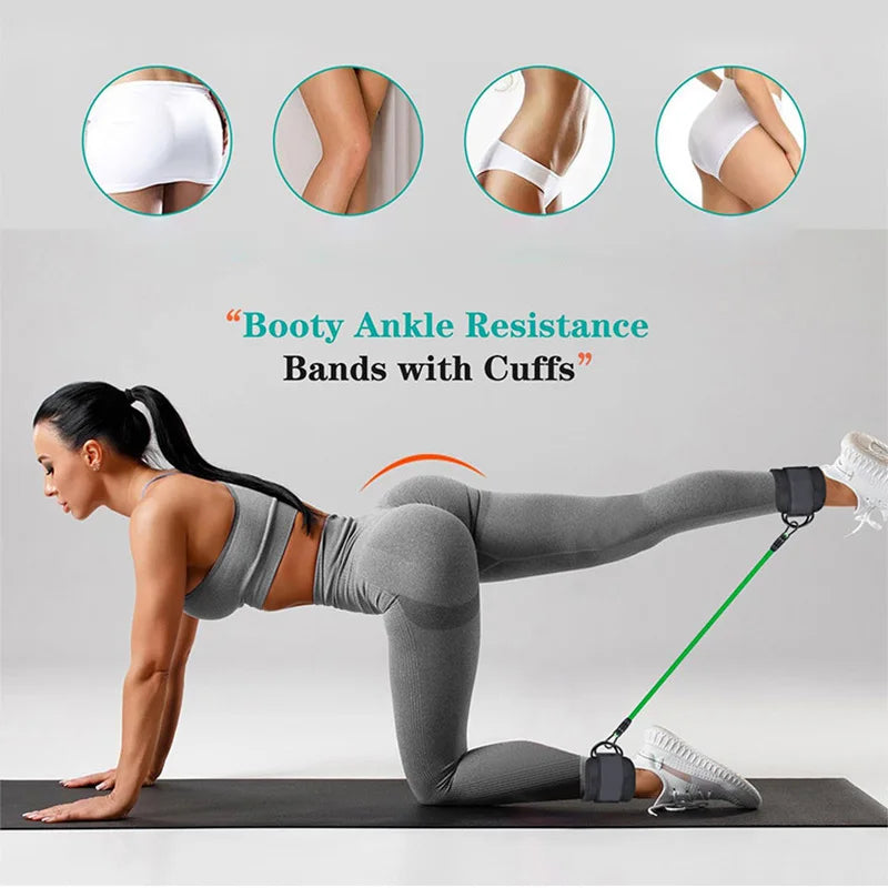 Resistance Bands With Ankle Straps Fitness Workout Training Resistance Bands Home Yoga Stretch Elastic Pilates Gym Equipment