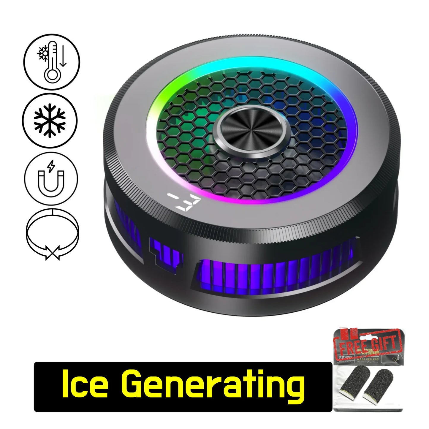 15W Extreme Cooling Phone Cooler with Ice Generation, Semiconductor Phone Cooler, Magnetic & Clip-on for iPhone/Xiaomi/VIVO/OPPO