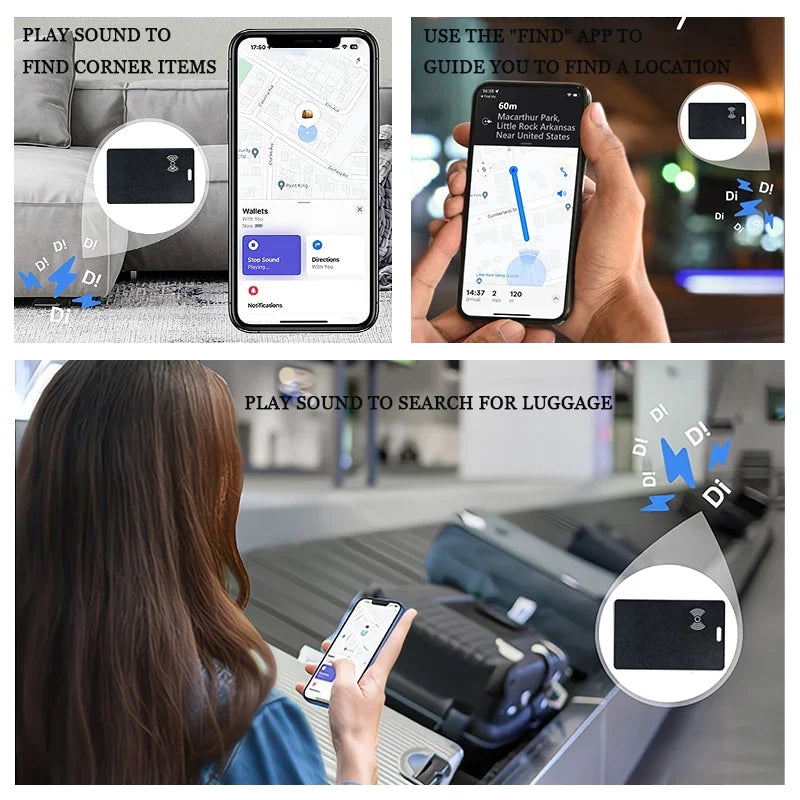Smart Wallet Tracker Card Bluetooth Tracker for Apple Find My Device App Key Luggage Finder Pet Locator Tag Wireless Charge IP67
