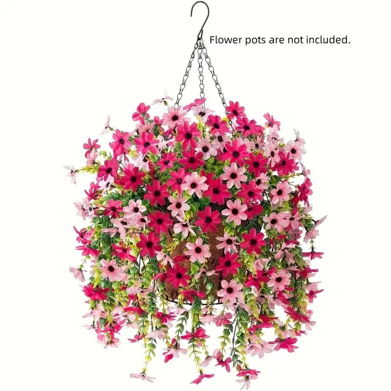1pc Artificial Hanging Sunflower Weather Resistant  Decor for Home Garden Wedding Garden Decoration Decorative Flower Bunch