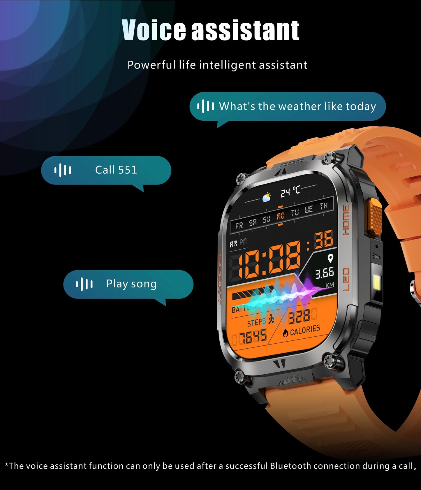 LIGE New GPS Tracking Smart Watch  LED Flashlight 1.96inch HD Screen Compass BT Call Waterproof Sport Smartwatch For Android iOS