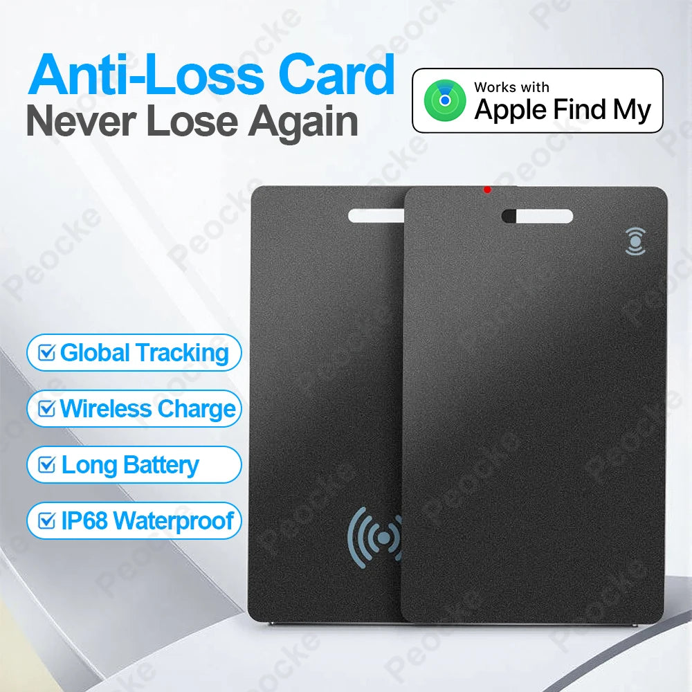 Smart Wallet Tracker Card Bluetooth Tracker for Apple Find My Device App Key Luggage Finder Pet Locator Tag Wireless Charge IP67