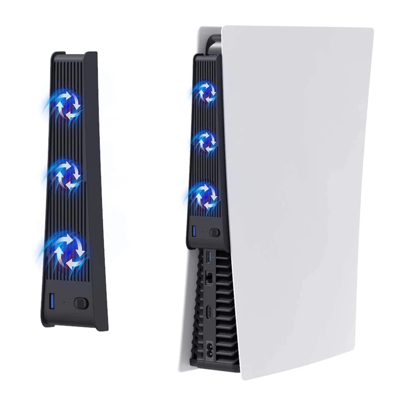 For PS5 Console 3-Fan Cooler Cooling Fan Extended USB Interface For PS5 Console Light And Compact For PS5 Accessories