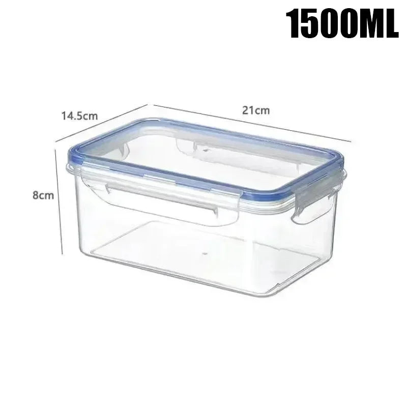 Kitchen Refrigerator Rectangular Sealed Refrigerator Storage Box with Lid Plastic Crisper Microwave-heated Lunch Box Storage Box