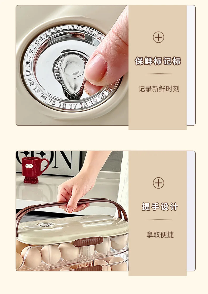 Large-capacity automatic rolling egg organizer home kitchen special preservation egg holder
