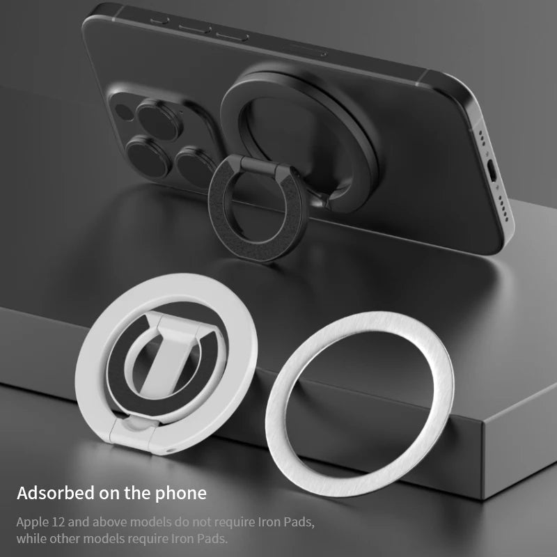 2025 New Mobile Phone Finger Ring Holder for Magsafe Strong Magnet Suction Double-sided Magnetic Stand for iPhone16 15 14 Xiaomi