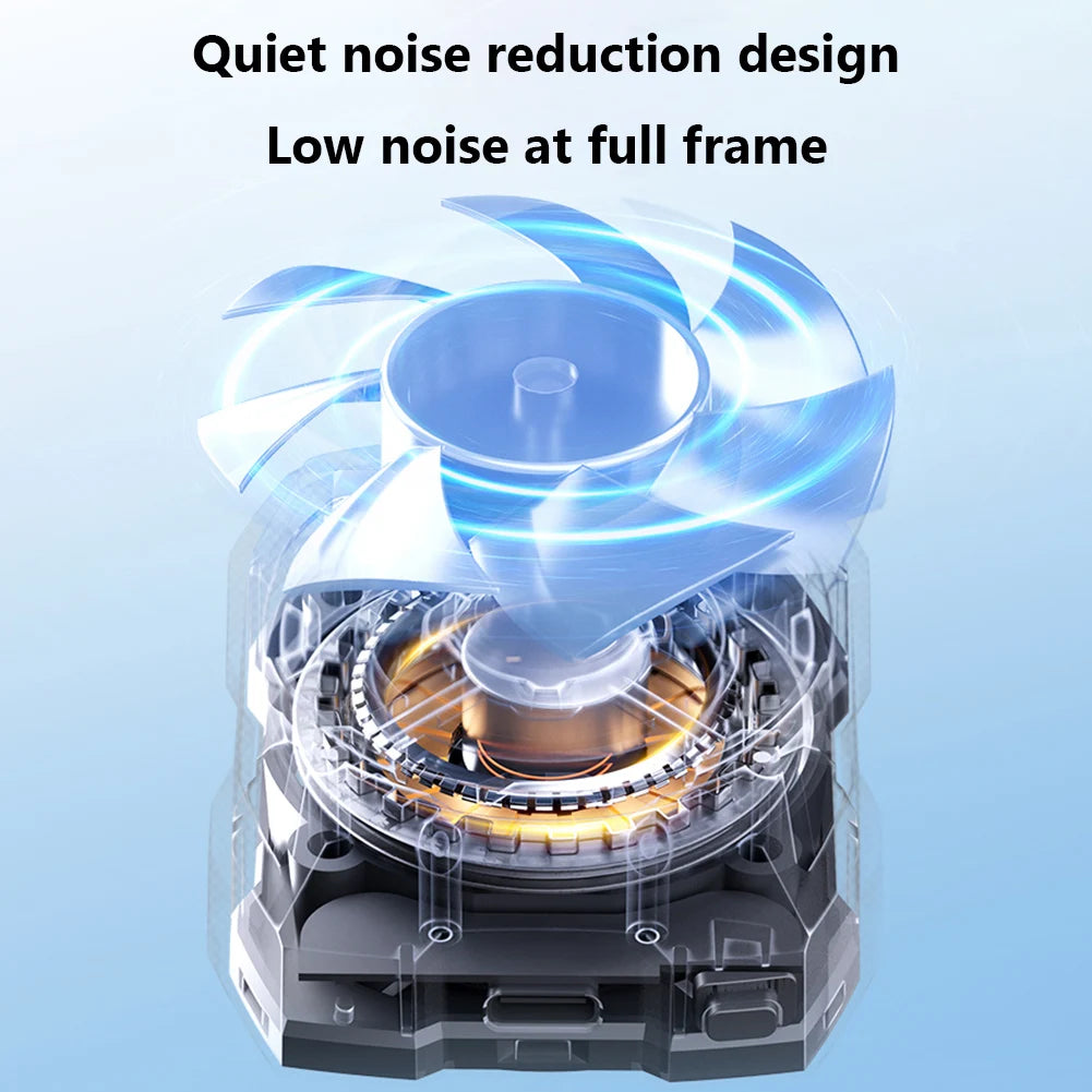 Portable Phone Cooler Rechargeable 3 Speeds Adjustable Mobile Phone Radiator Wireless Magnetic for Playing Games Watching Videos
