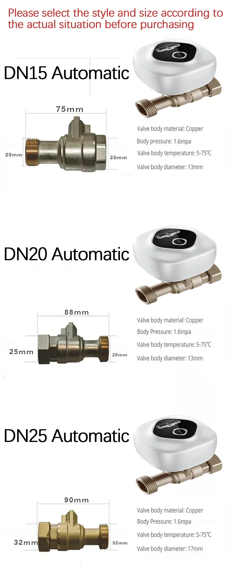 Smart Home Smart Valve DN15 DN20 DN25 Water Gas Shutoff WIFI APP Control Wireless Automated Ball Valve Work With eWeLink